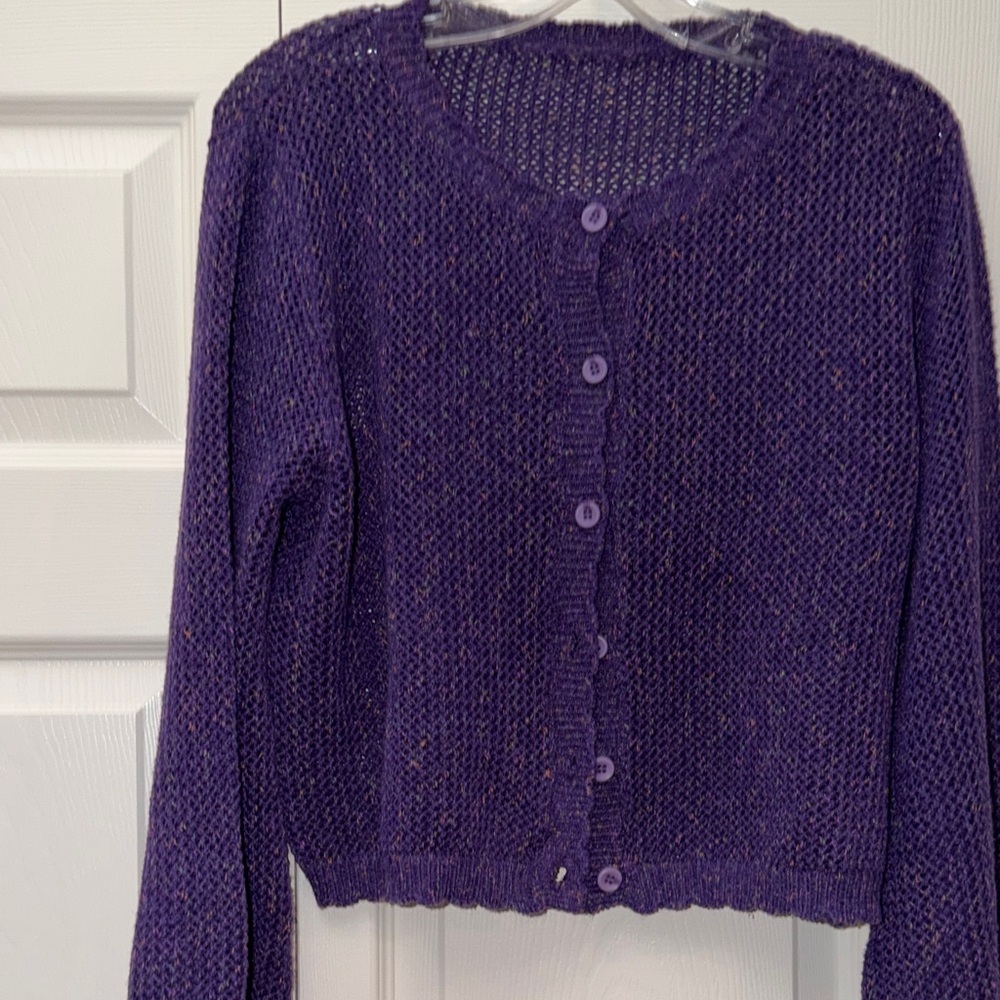 Large Soft Purple Knit Women's Sweater - Picture 2 of 10